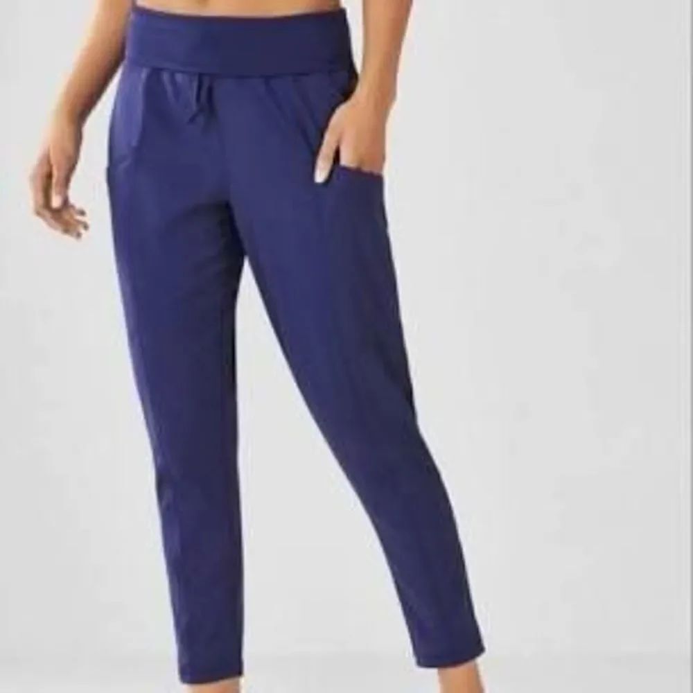 Fabletics fold down waist S blue loungewear joggers